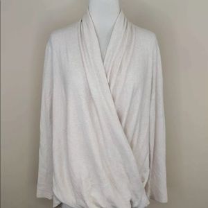 Anthropologie Pure and Good brushed fleece faux wrap sweater